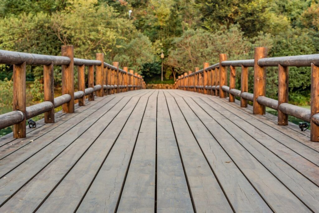 image of a pathway made with timber decking