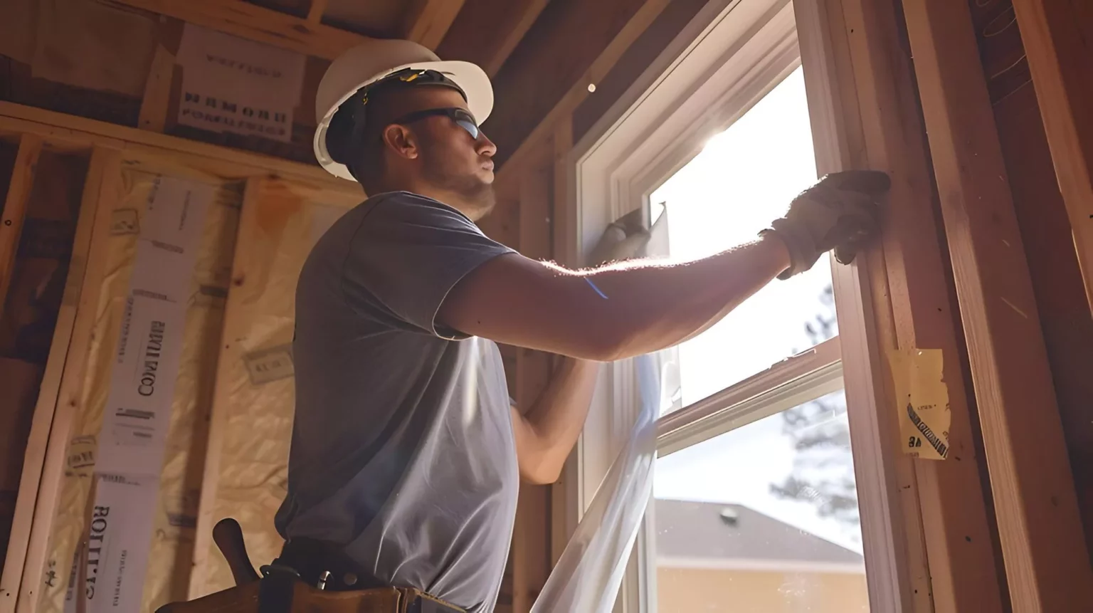 Image Of A Carpenter Installing A Timber Window Window Fixer Near Me | Sydney Decking Solutions