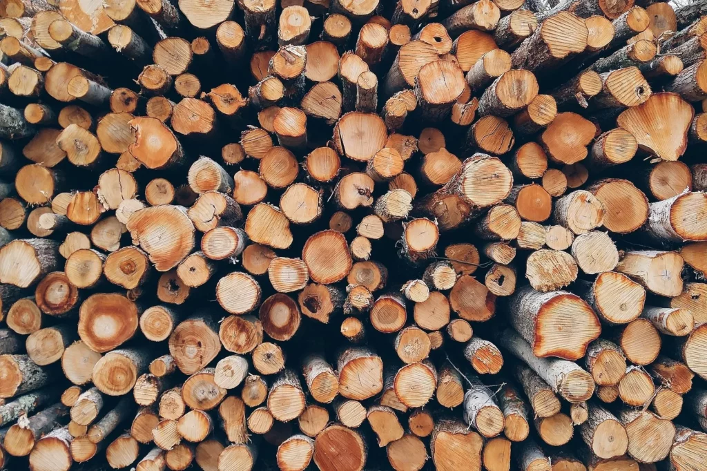 a stack of timber