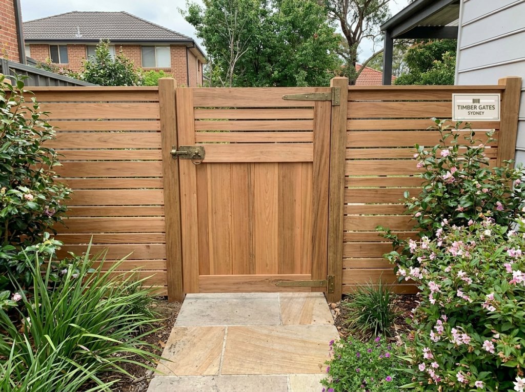 A custom timber gate can improve both function and street appeal. We can build gates for side access, garden entries, outdoor service areas and matching fence lines.