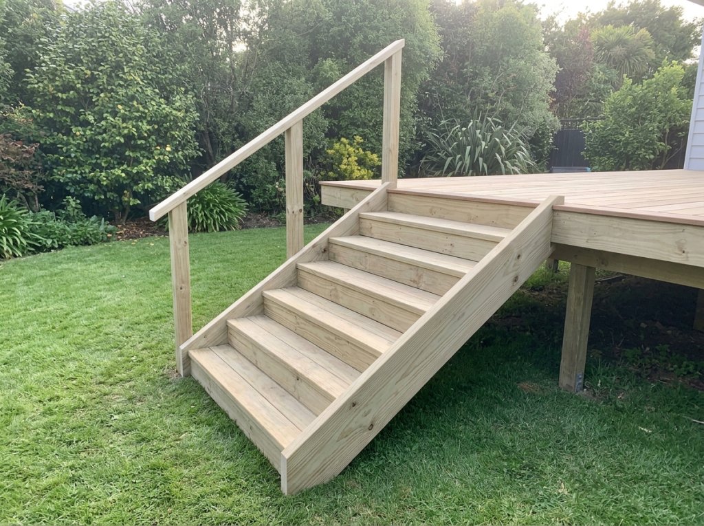 Outdoor timber stairs built by Sydney carpenters