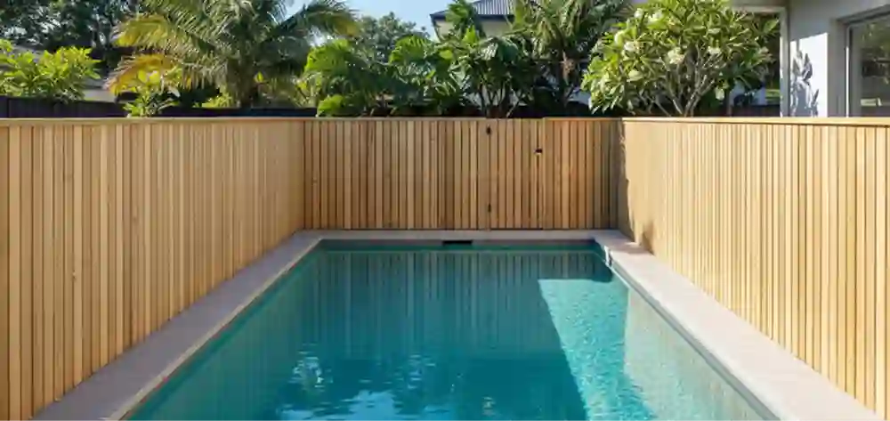 Pool Area Timber Fencing